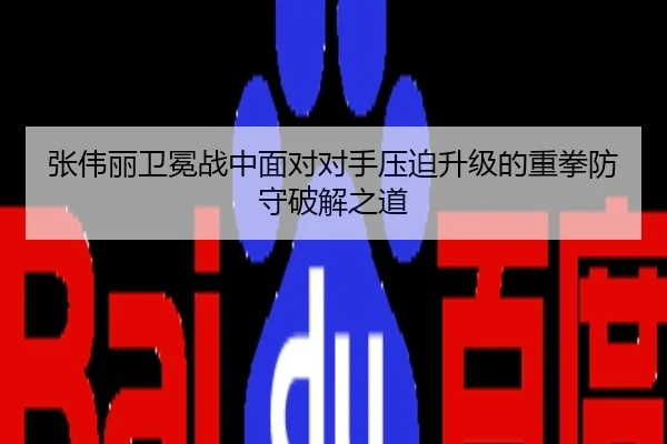 张伟丽卫冕战中面对对手压迫升级的重拳防守破解之道